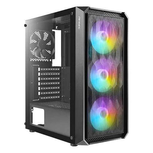 Gabinete Gamer Antec NX292 ARGB, Mid Tower, E-ATX, ATX, m-ATX, ITX, 4 Ventiladores, Negro (os)