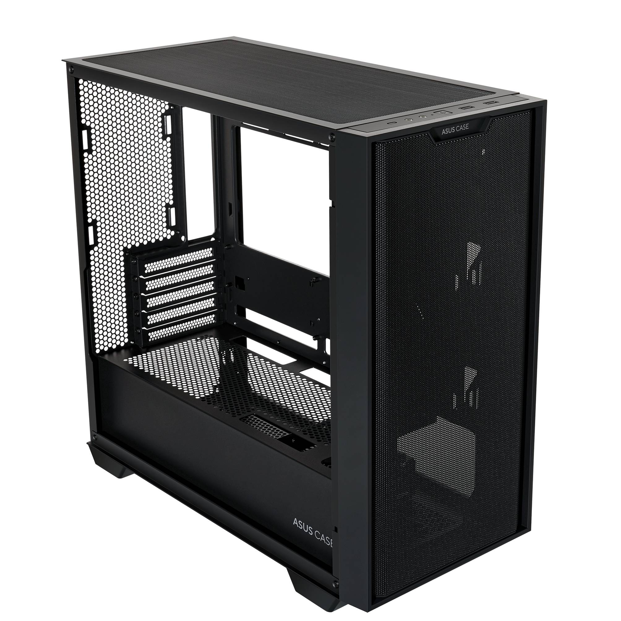 Gabinete Gamer A21 BLK FRONTAL MESH/ LATERAL Vidrio Temprano  Sin Fuente (ot)
