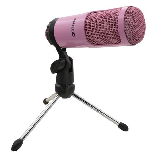 Micrófono Condensador para Streaming Philco USB 31623 Rosado (rp)