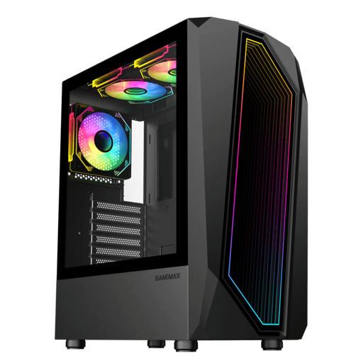 Gabinete Gamer TIME BANDIT/2 FAN TOP RGB 1 FAN REAR/SIN FUENTE GAMEMAX (os)