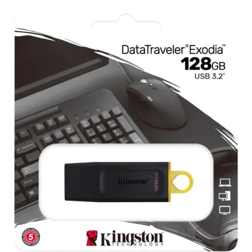 Pendrive 128GB Kingston DataTraveler Exodia USB3.2 Gen1 Lec110MBs Esc10MBs Negro