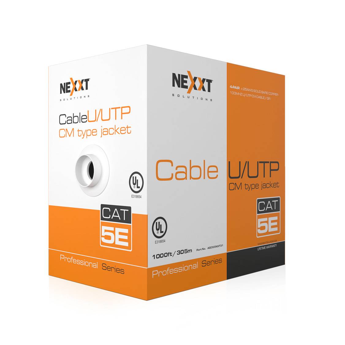 NEXXT Professional Bobina CAT5E UTP GRIS CABLE 25AWG CM 305M