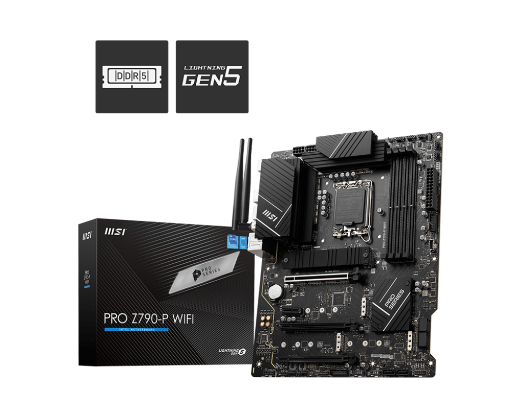 Placa Madre MSI PRO Z790-P WIFI DDR5, Intel LGA1700, 4xDDR5, HDMI, DP, 4x.M2, 6x SATA, Wi-Fi 6E, ATX (OP)