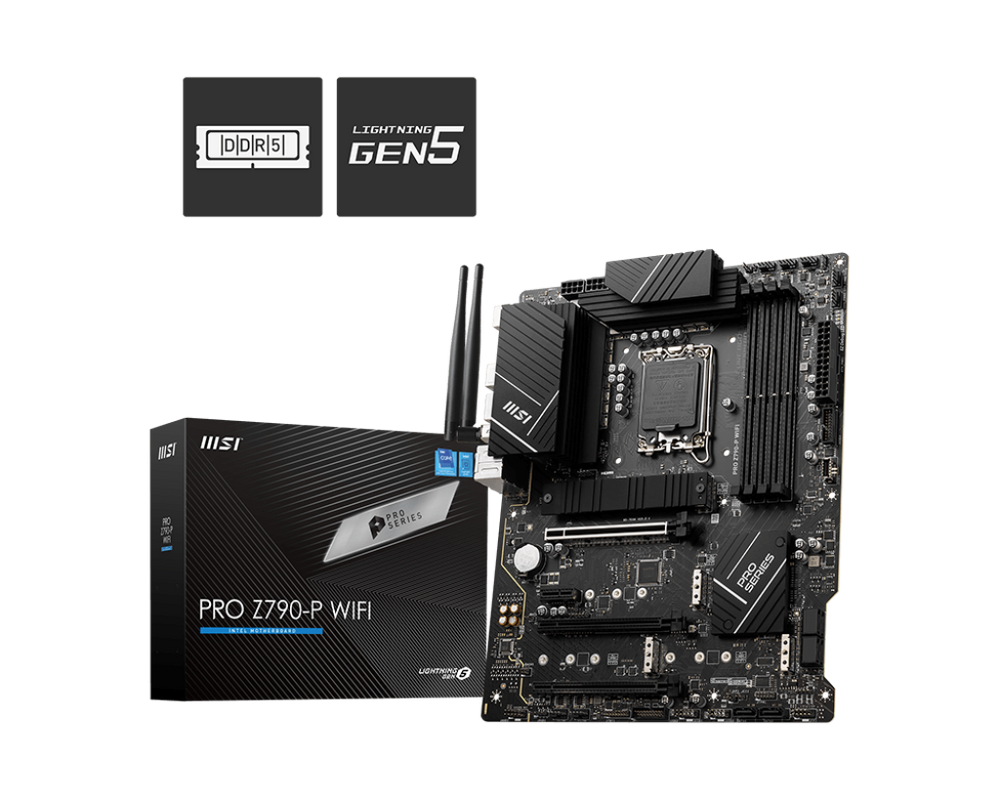 Placa Madre MSI PRO Z790-P WIFI DDR5, Intel LGA1700, 4xDDR5, HDMI, DP, 4x.M2, 6x SATA, Wi-Fi 6E, ATX (OP)