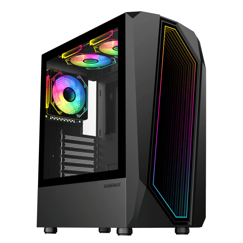 Gabinete Gamer TIME BANDIT/2 FAN TOP RGB 1 FAN REAR/SIN FUENTE GAMEMAX (os)