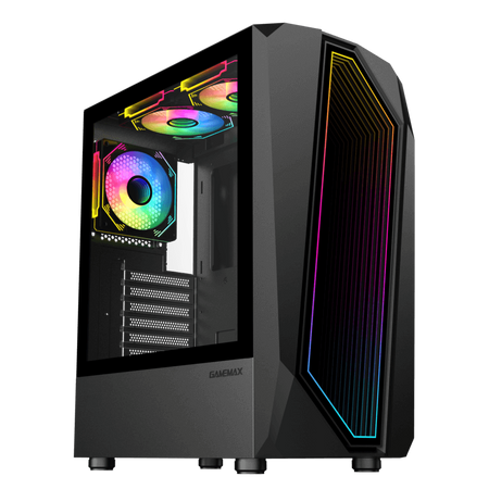 Gabinete Gamer TIME BANDIT/2 FAN TOP RGB 1 FAN REAR/SIN FUENTE GAMEMAX (os)