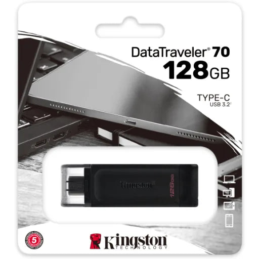 Pendrive 128GB Kingston DataTraveler 70 USB-C 3.2 Gen 1 Lec 110MB/s Esc 8MB/s