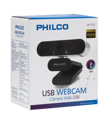 Webcam Philco 1080p, 30fps, Ángulo de Visión 110º, Cámara Web (ex)